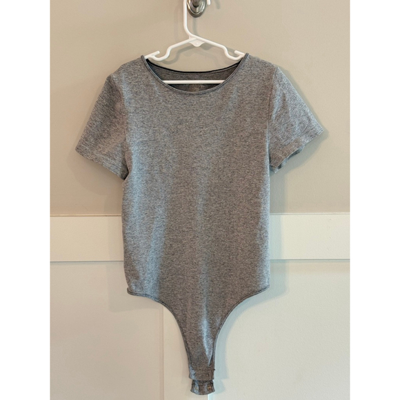 Free People Tops - Women's Free People Gray Short Sleeve Bodysuit S